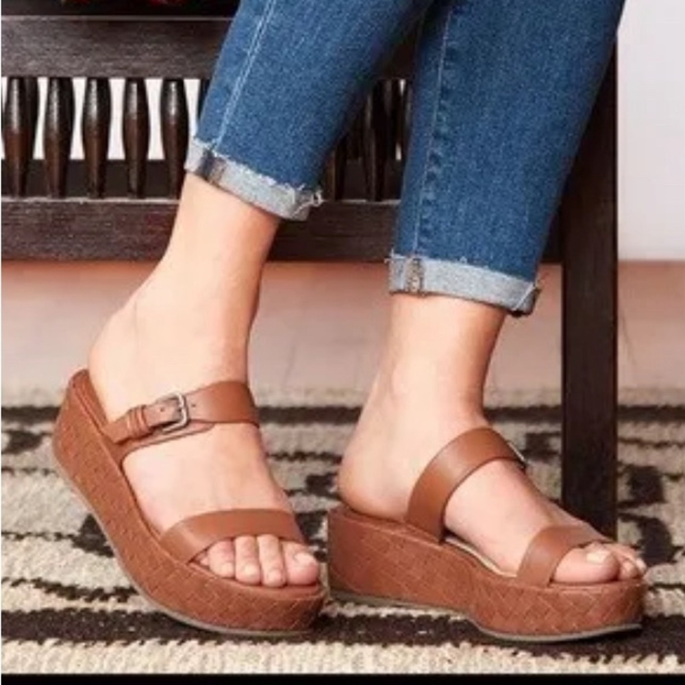 Klik Women's Davi Saddle Leather Platform Sandals, Size 10